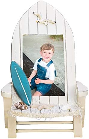 מסגרת מסגרת תמונה של חוף הים 4x6 מחזיקת מסגרת תמונה למדף קיר או לקישוט תפאורה של שולחן השולחן לבנה