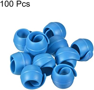 חוסך סליל חוט פטיקיל, 100 חבילות סלילי סיליקון זנבות קצוות מארגנים לבעלי מלאכה לרקמת תפירה DIY, כחול
