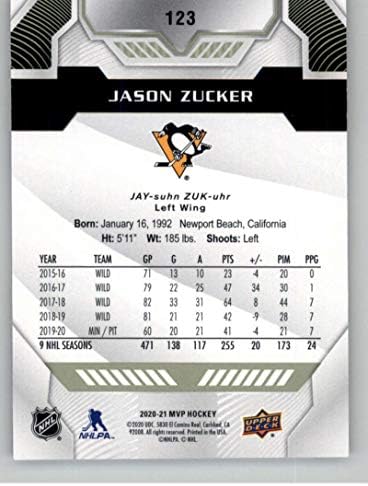 2020-21 סיפון עליון MVP 123 ג'ייסון צוקר פיטסבורג פינגווינים NHL הוקי כרטיס מסחר
