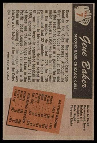 1955 Bowman Baseball 7 Gene Baker מעולה על ידי כרטיסי Mickeys