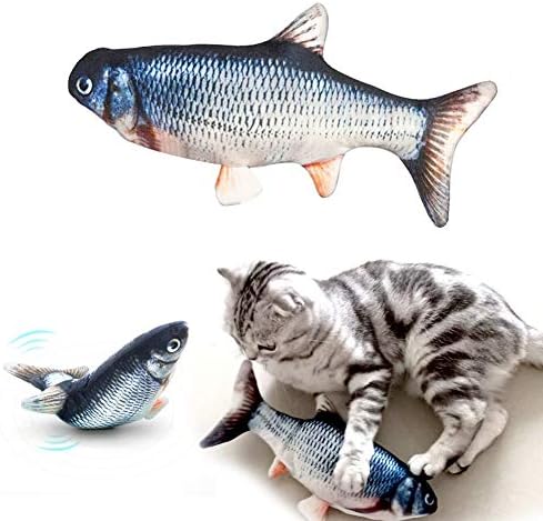 צעצוע חתול דגים נע של ג'לוז, סימולציה של 11 אינץ 'דג בובה חשמל