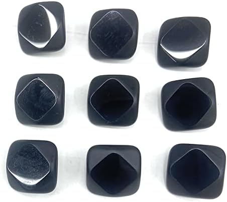 9 סילון זכוכית 2 טון כפתורים שחורים בסגנון מרובע סטייל פנים חותך סט 5/8 '' 16 ממ עבור, חולצות, חולצות וכו '