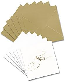 כלות מאחל WB635D כרטיסי תודה, 4inx4in, 6 pc, נייר זהב