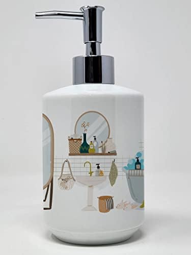 אוצרות קרוליין WDK5762SOAP זאב אירי במתקן סבון קרמיקה אמבטיה, בקבוקי משאבה של מתקן סבון יד למטבח אמבטיה, מיכל