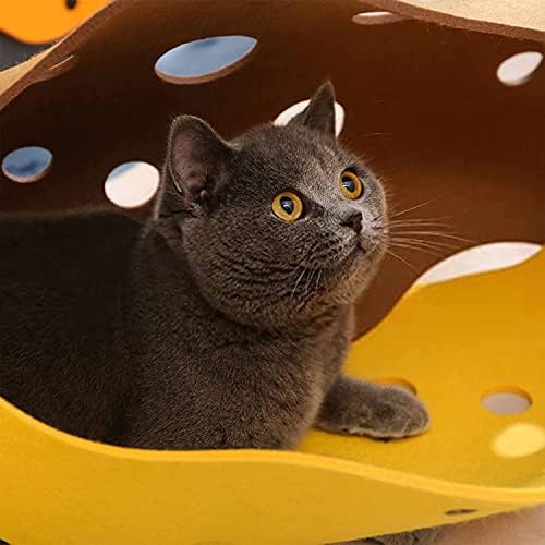 מנהרות חתול, מיטת צינור מנהרת חיות מחמד מתקפלת עם חורים, חתולי DIY משחקים שטיח פעילות חתול שטיח