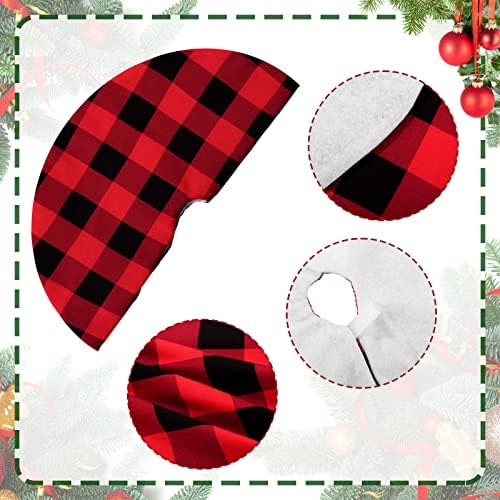 2 חתיכות מיני עץ חג המולד חצאית באפלו משובץ חצאית עץ אדום ושחור חצאית עץ משובץ חצאית שכבות כפולות לחג המולד