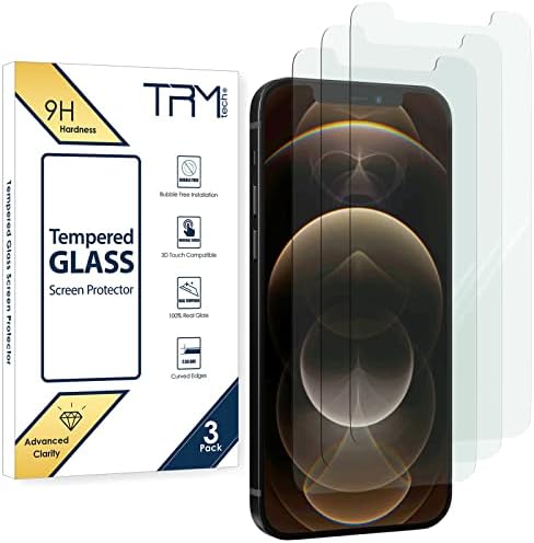 מגן מסך טק מזג זכוכית עבור אפל אייפון 12 פרו מקס, מקרה ידידותי, התקנה קלה, נגד שריטות, ללא בועות, 9 שעות