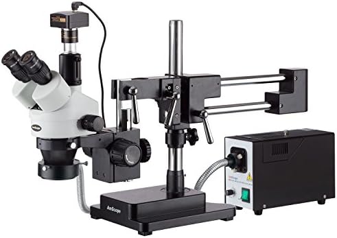 מיקרוסקופ זום סטריאו טרינוקולרי מקצועי דיגיטלי 4 הרץ ל -10 מגה-בייט, עיניות פי 10, הגדלה פי 3.5 פי 90, מטרת