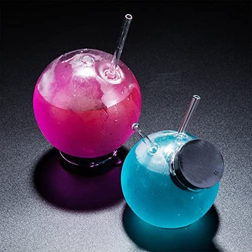 JZRH יצירתי כדורי כדורים כדוריים כוסית כוסות כוסות שתייה עם מכסים וכוס שתייה יצירתית של קש זכוכית עם
