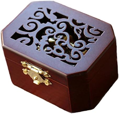 קופסה מוזיקלית עתיקה עץ חרוטה עץ, זמן עבורנו מרומיאו וג'ולייט קופסה מוזיקלית, עם תנועת ציפוי זהב, מתומן