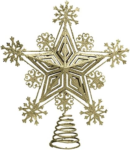 עץ חג המולד טופר נצנצים טופר עץ כוכב זהב מושלם לכל גודל עץ חג המולד sgcabivndxwkxq