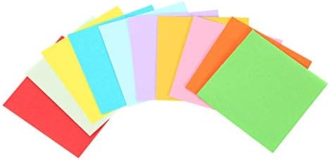 נייר מתקפל אוריגמי 520 גיליונות, 7x7 סמ, 10 צבעים עזים, נייר אוריגמי צבע דו צדדי, נייר אוריגמי לאומנויות