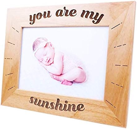 עליונות הדפס אתה מסגרת תמונה חרוטה על עץ השמש שלי עם זכוכית, מסגרת תמונה לתינוק, נכדים מסגרת תמונה, מסגרת