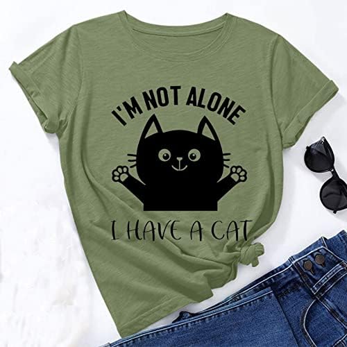 חולצות חיות חיות חמודות חולצות חתול מכתב חתול גרפי גרפי רגוע חולצות חולצות חולצות שרוול קצר