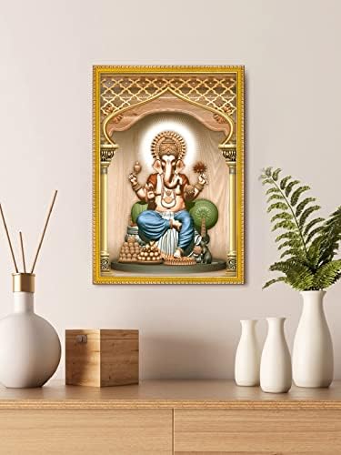 999store Lord Ganesha ציור צילום עם מסגרת תמונה למנדיר / מקדש גנשה מסגרות צילום לקיר