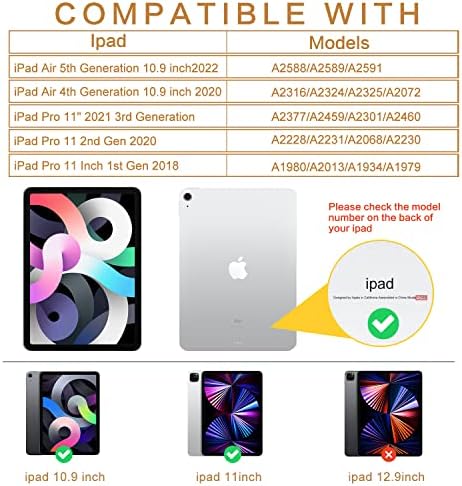 iPad 10.9 אינץ '2020/2022 מארז, iPad Air 4/5 מארז, כיסוי קל משקל קל של Vimorco Sthocking עבור Apple