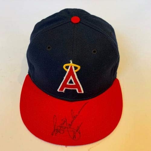 רג'י ג'קסון חתמה על משחק 1984 השתמשו במלאכים בקליפורניה כובע כובע כובע JSA COA - כובעי חתימה