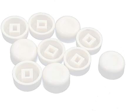 X-DREE 10 יחידות כפתור כפתור מישוש בצורת עגול מכסה מגן לבן למתג טאקט 13x7.7 ממ (Protezione לכל