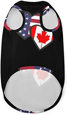 לבבות קנדה אמריקאית דגל קנדה כלב סוודר סוודר סווטשירט בגדי כלבים לכלבים וחתולים בינוני קטנים XL