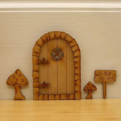 דלת הרכבה של IOPQO. מלאכת עץ מעץ דלתות מעץ שלוש- קישוט ערכות ותלוי קישוט חג מולד אלגנטי