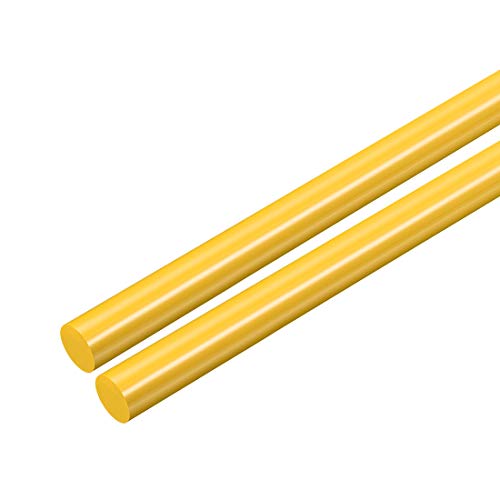 2 יחידות פלסטיק עגול מוט 1/4 אינץ קוטר 20 אינץ אורך צהוב פוליאוקסימתילן מוטות הנדסת פלסטיק עגול ברים