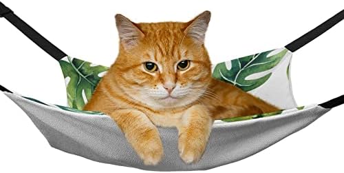 חתול ערסל עלים טרופיים חתול מיטת כלוב חלון מוט תליית שטח חיסכון עבור חיות מחמד קטנות 16.9& 34; איקס13