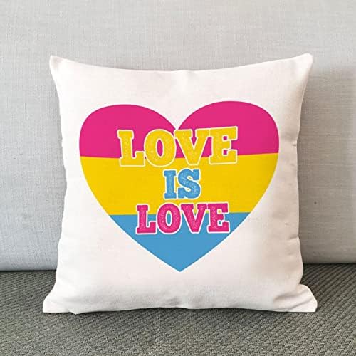 אהבה היא אהבה לב פאנסקסואלי לזרוק כרית כיסוי כרית רומנטית מארז שוויון מגדרי להטבים גאווה הומוסקסואלית כיסוי