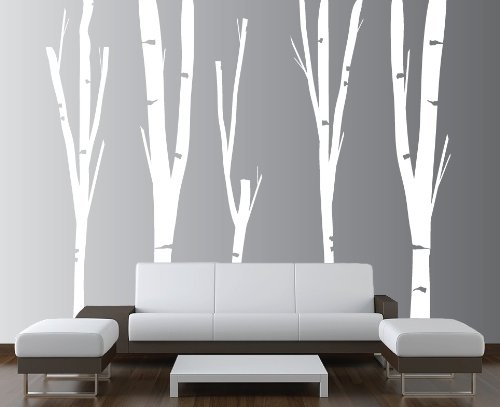 שבלונות חדשניות עץ ליבנה ויניל מדבקות קיר יער משתלת 1154 108 גבוה 1154
