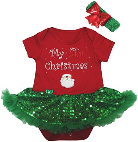 פטיטבלה שלי חג המולד הראשון שלי סנטה קלאוס שמלת תינוקות NB-18M