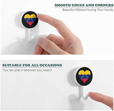 אהבה וונצואלה פופ פעימות לב ווים פלסטיק עגול שימוש חוזר ווים דבק תלייה ווים לקיר למטבח חדר אמבטיה 10