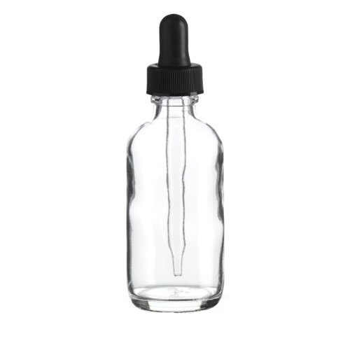 בקבוקוני פרימיום B37-12CL בקבוק זכוכית עגול בוסטון עם טפטפת, קיבולת 2 גרם, ברור