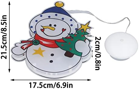 קישוטי חלון מוארים לחג המולד, קישוטי חלון מוארים של חג המולד, נורית חלון LED לחג המולד, איש שלג LED המונע על