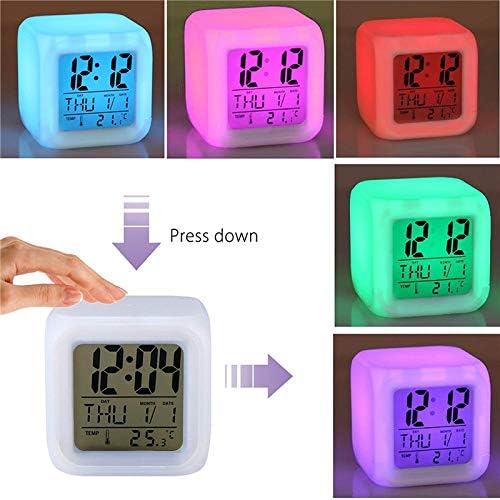 7 ColoralArm Clock Led שעון דיגיטלי החלפת לילה אור זוהר שעון שולחן ילדים נואש ילדים מתנה מתנה דוב חום צעצוע