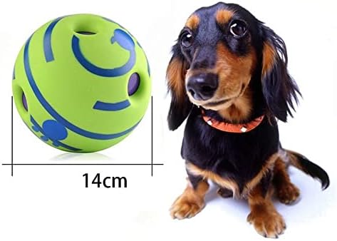 HKHLAT אינטראקטיבי צעצוע כלב צחקק כדור חיית מחמד קול לעיסה אגרסיבית גדולה כמעט בלתי ניתנת להריסה