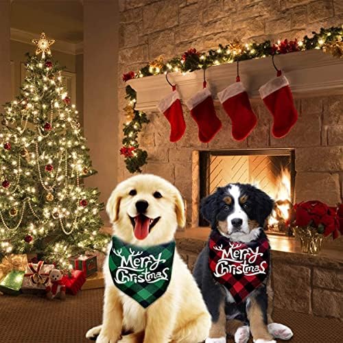 2 חבילות כלב בנדנות חג מולד שמח הדפס קלאס