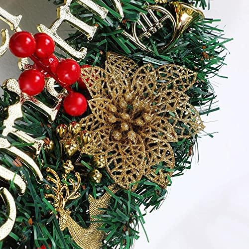 NC צבי אדום סימולציה לחג המולד מלאכת פעמון 30 סמ זר זר חג חג המולד דלת ירוקה תלויה אבזרי קישוט לחג