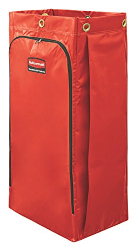 מוצרים מסחריים של Rubbermaid תיק ניקוי/עגלת שירות בעלת קיבולת גבוהה, 34 ליטר, אדום, תואם לעגלות ניקיון