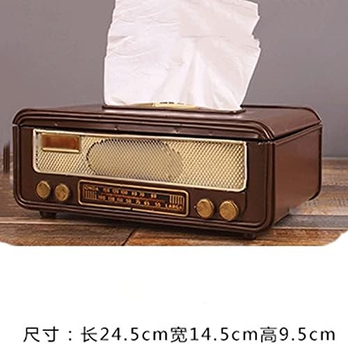 קופסת רקמות רטרו צורת רדיו קופסת נייר רקמה קופסת מפיות קופסת אחסון מיכל נייר מגבת מגבת מארז קופסת רקמות