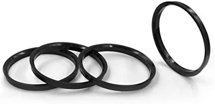 חלקי אביזרי גלגלים סט של 4 טבעת מרכזית של רכזת 106.10 ממ OD עד 77.80 ממ מזהה רכזת, פוליקרבונט שחור