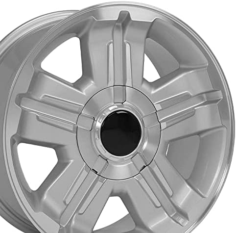 OE Wheels LLC 18 אינץ 'שפה מתאימה לשברולט סילברדו Z71 גלגל CV88 18x8 גלגל כסף הולנדר 5300