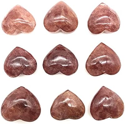 Ruitaiqin Shitu 1pc טבעי אדום תות אדום לב אהבה בצורת קוורץ קריסטל רייקי אבן ריפוי DIY אבנים