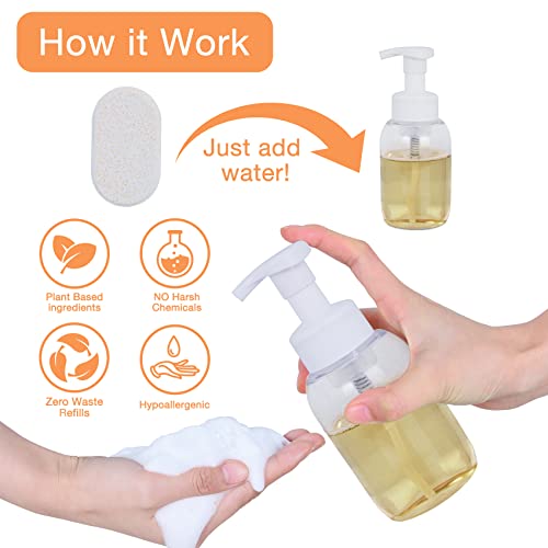 מילוי טבליות סבון ידיים מקציף זרימה-12 מארז מייצר 132 אונקיות-מילוי סבון ניחוח כתום טבליות לשימוש עם