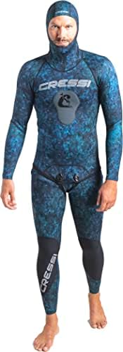 Cressi Spearfishing ושחרור חליפת צלילה עם שני חלקים עם כרית חזה טעינה, הגנה על הברך, עיצוב אנטומי