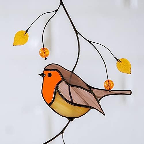 יאג ' ון ציפור מוכתם זכוכית קישוט חלון ססגוניות ציפור פנל סדרת תליון אמנות קישוט עבור ציפור מאהב