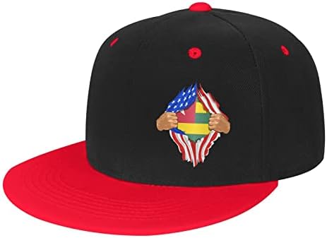 Bolufe U.S. ו- Togo Flags כובע בייסבול לילדים, יש פונקציה נשימה טובה, נוחות טבעית ונושמת