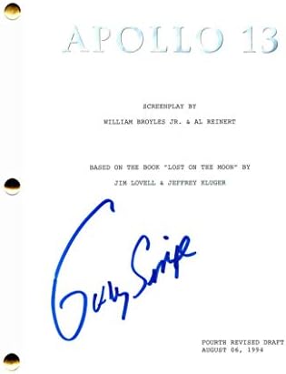 גארי סיניס חתום על חתימה אפולו 13 תסריט קולנוע מלא - בכיכובו של טום הנקס, ביל פקסטון, אד האריס, קווין