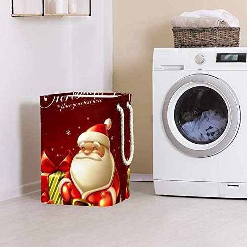 יוניסי סנטה קלאוס חג המולד גדול אחסון סל לאמבטיה, חדר שינה, בית, צעצועים ובגדים ארגון