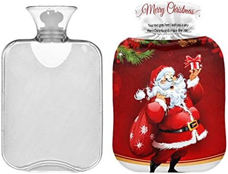 בקבוקי מים חמים עם כיסוי חג המולד סנטה חם מים תיק עבור כאב הקלה, פציעות ספורט, מים חמים תיק 2 ליטר