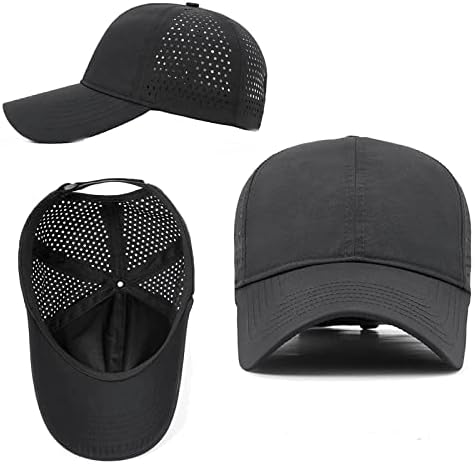 נשים בייסבול כובע קל משקל רשת כובע הגנה מהיר יבש ריצה חיצוני ספורט כובע שחור, בינוני-גדול