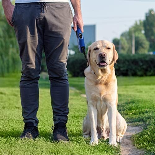 רצועת כלבים נשלפת של FIDA, עופרת חיות מחמד כבדה בגודל 10ft לכלב קטן או לחתול עד 18 קילוגרמים, ללא סבך. בלם